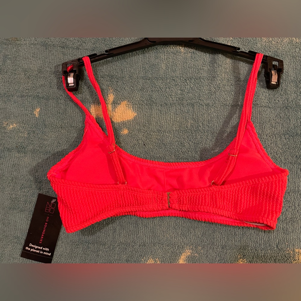 Pink Ribbed Bikini with Adjustable Straps - Picture 3 of 4